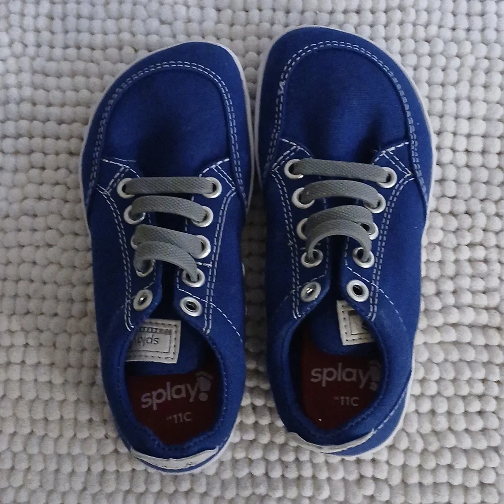Kids Blue Canvas Sneakers - Casual Slip-On Style